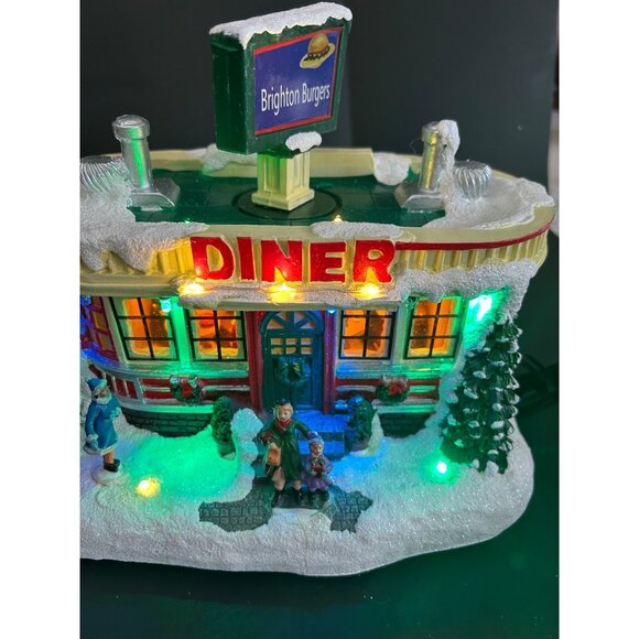 Brighton Burgers LED Christmas Diner Figurine With Lights & Music Lemax Decor - Picture 1 of 16